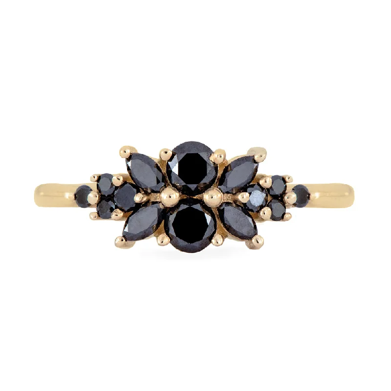 Dazzle In Elegance With Our Biggest Jewelry Sale Black Diamond Flora Engagement Ring