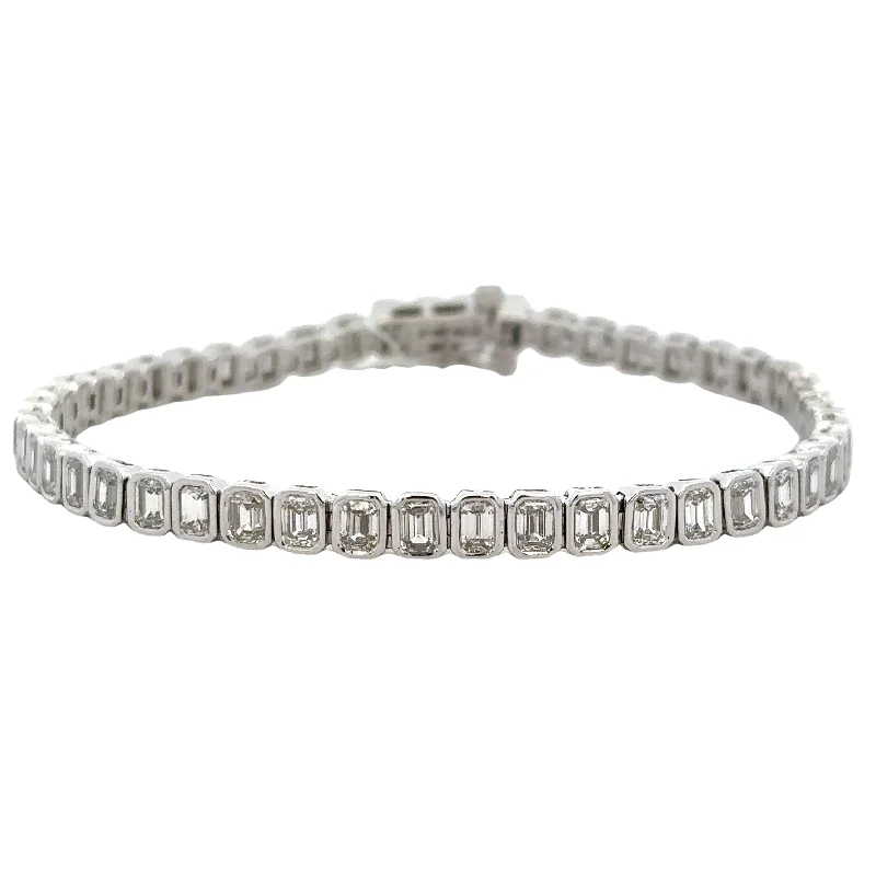 Best Jewelry Deals – Premium Quality At Exclusive Discounts Emerald Cut Diamond Tennis Bracelet in White Gold
