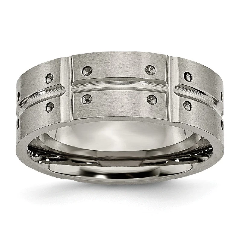 Luxury Meets Affordability – Jewelry Sale Live Now Titanium 8mm Brushed and Polished Grooved Comfort Fit Band