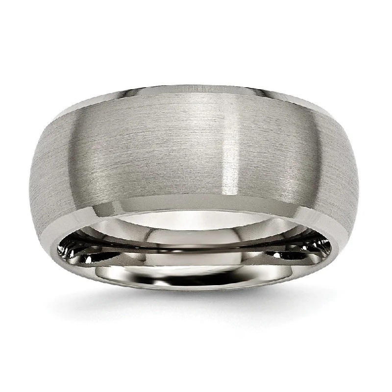 Get The Sparkle You Love At Prices You Adore Titanium Beveled Edge 10mm Satin And Polished Comfort Fit Band