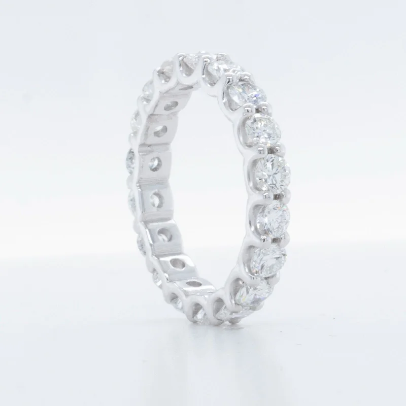 Huge Savings On Timeless Jewelry Collections 14k White Gold 18 Stone Round Diamond Eternity Band 2.45ctw G-H SI1 Size 6.75