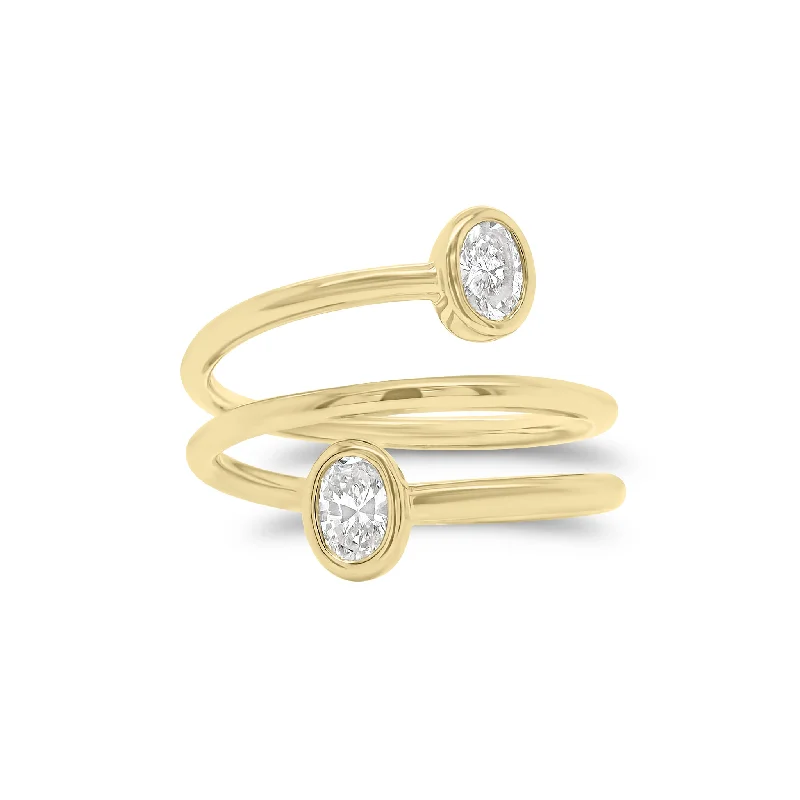 Limited-Time Jewelry Sale – Don't Miss These Deals Bezel-Set Oval Diamond Wrap Ring