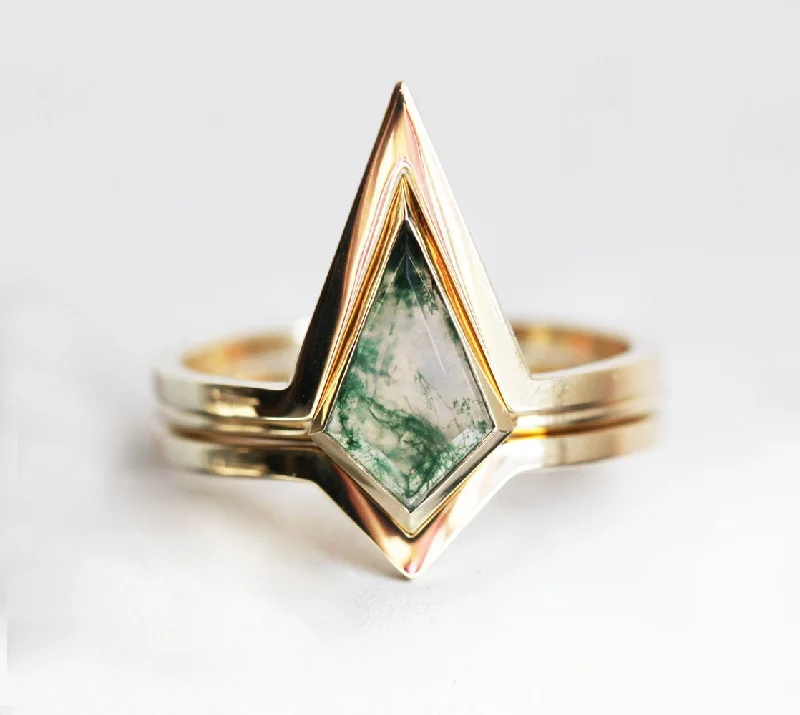Gorgeous Jewelry, Limited-Time Savings Irene Moss Agate Ring Set