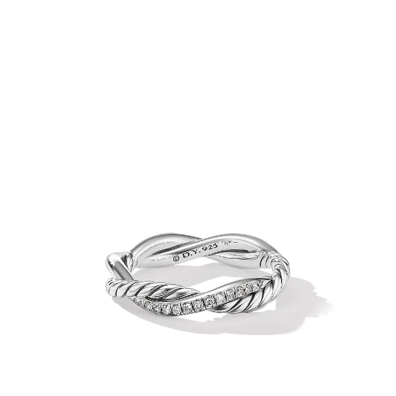 Affordable Glamour – Must-Have Jewelry At Special Rates Petite Infinity Band Ring in Sterling Silver with Pave Diamonds