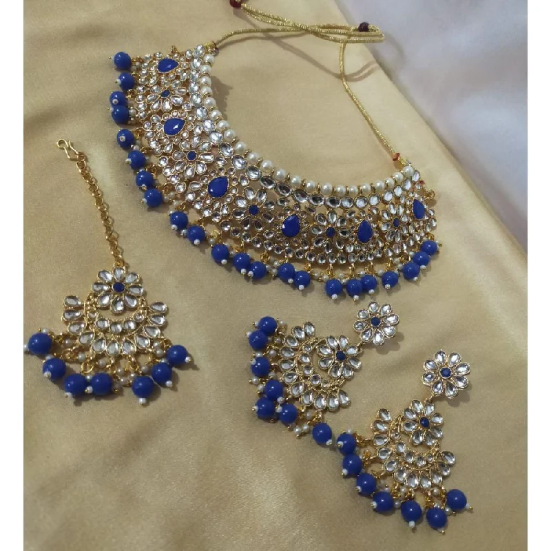 Timeless Jewelry Styles At Wallet-Friendly Prices Anjali Jewellery Gold Plated Kundan Stone And Beads Choker Necklace Set