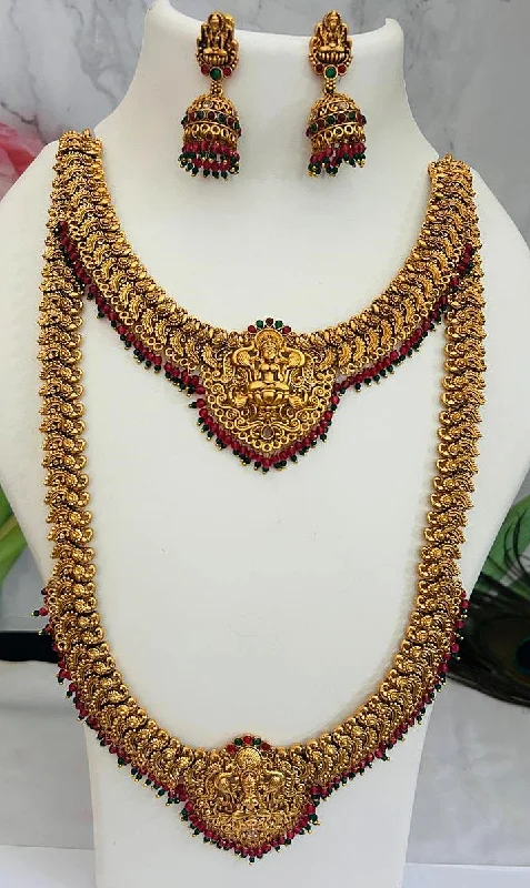 Limited-Stock Jewelry Sale – Shop Before It's Gone Antique Premium Gold finish Laxmi necklace Combo set