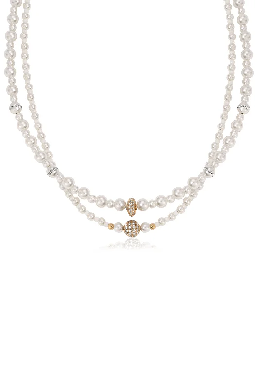 Final Call For Exquisite Jewelry At Reduced Rates Double Pearl Chain Necklace Set