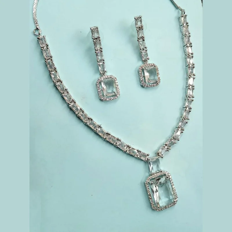 Fashion-Forward Geometric Jewelry For Contemporary Style Padmawati Bangles Silver Plated Austrian Stone Necklace Set
