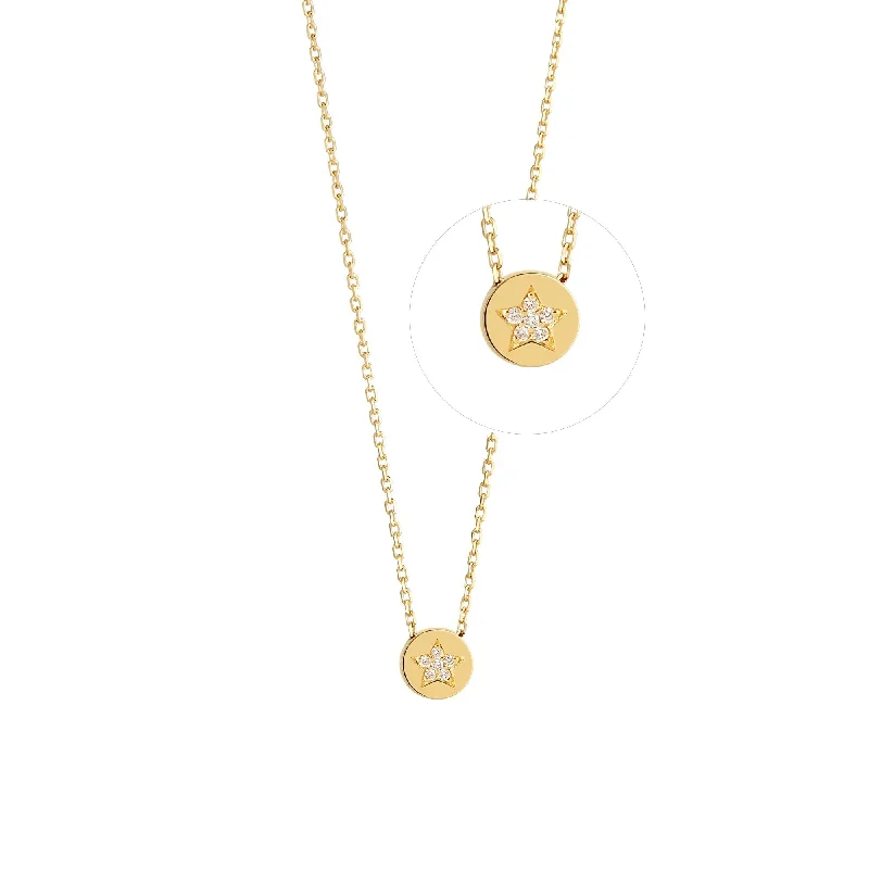 Save On Luxury Jewelry Pieces – Limited-Time Offers Modern Words Fine Star 18K Gold Necklace w. Diamond