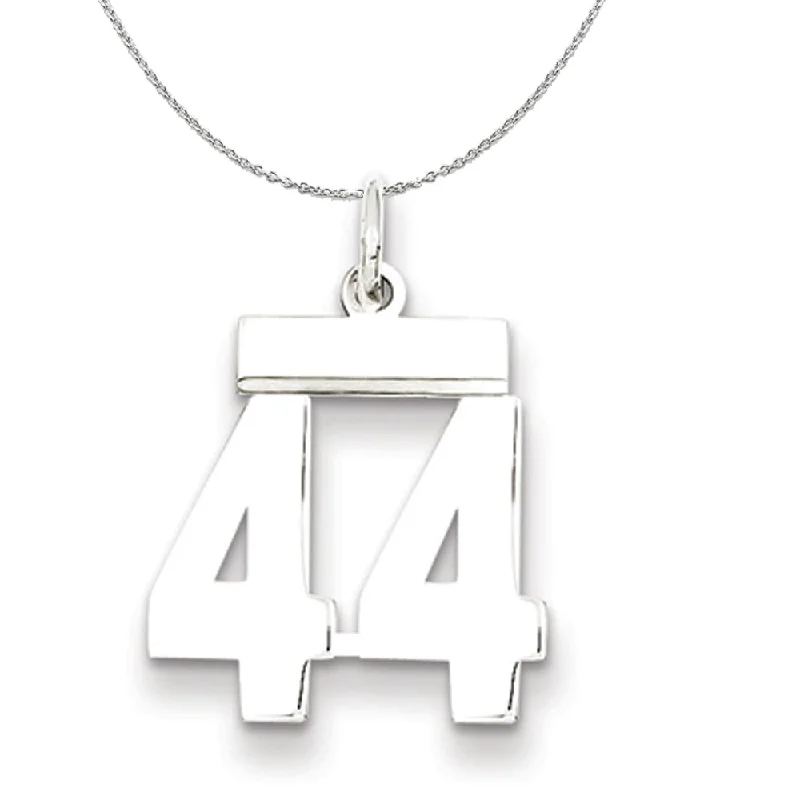 Limited-Stock Jewelry Sale – Shop Before It's Gone Silver, Athletic Collection, Small Polished Number 44 Necklace