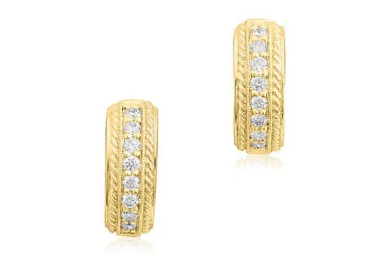 Once-A-Year Jewelry Deals – Shop Before They’Re Gone Penny Preville Twisted Gold and Channel-Set Diamond Huggie Earrings