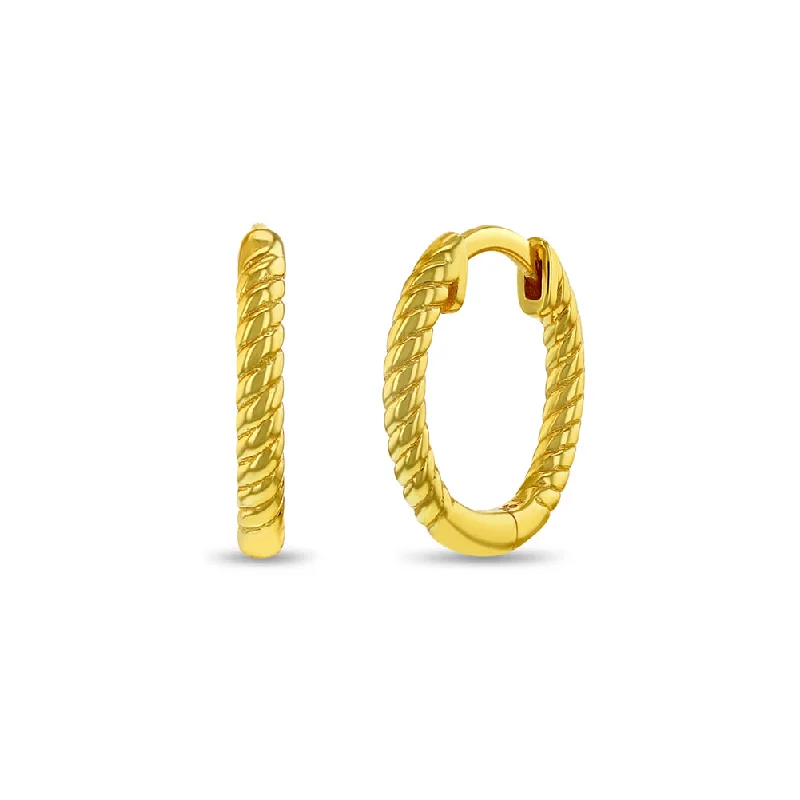 Grab Your Dream Jewelry At The Lowest Prices Twisted Rope Kids / Teen Earrings Hoop - Sterling Silver Gold Plated