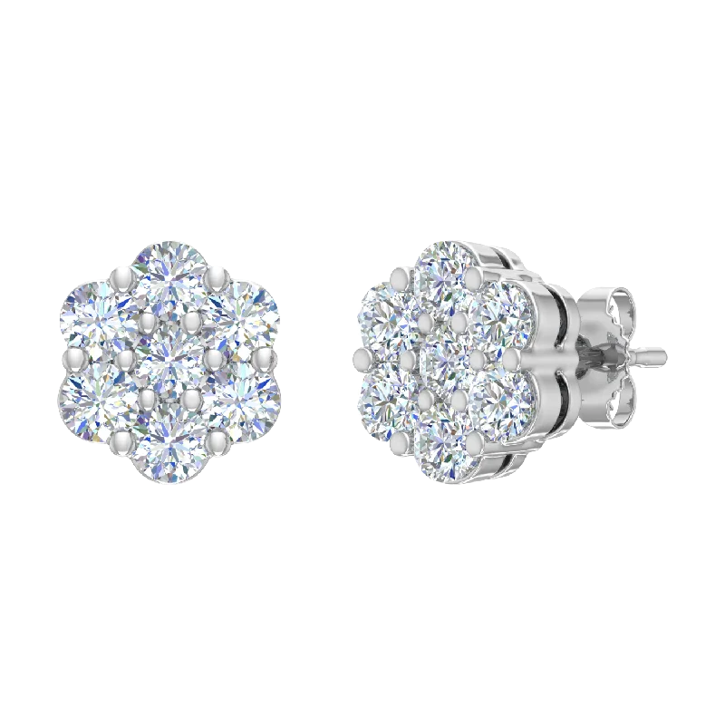 Fine Jewelry, Limited-Time Offers Available 1 Carat Diamond Cluster Stud Earrings in Gold