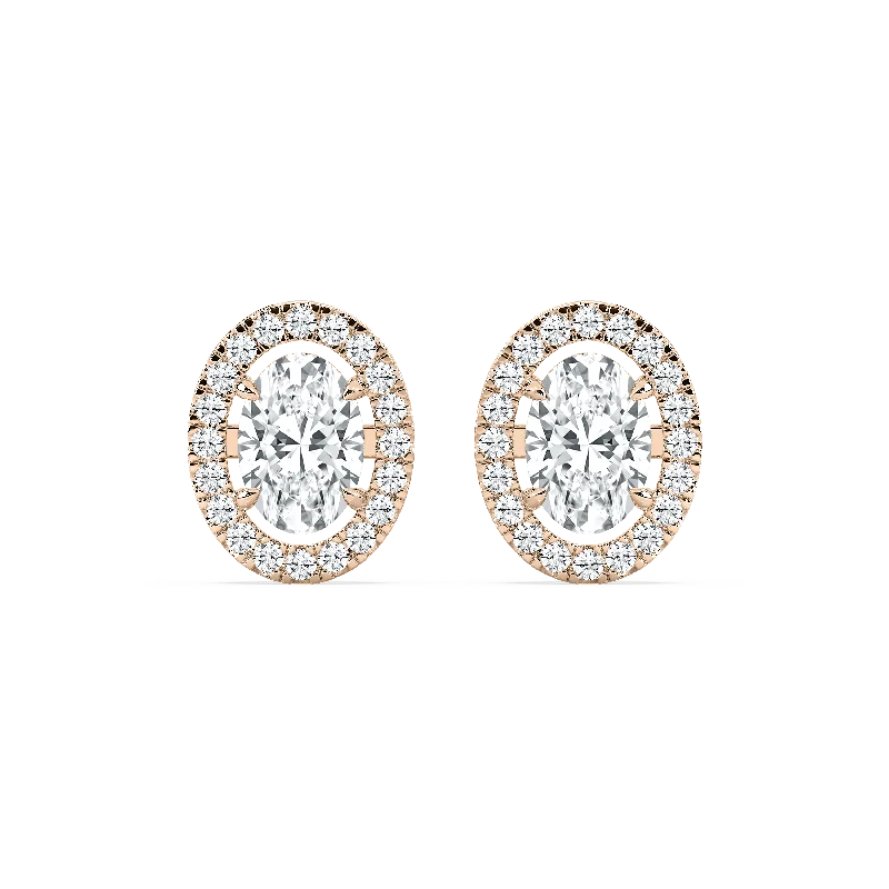 Dazzle With Discounts – Shop Jewelry On Sale Halo Oval Stud Earrings
