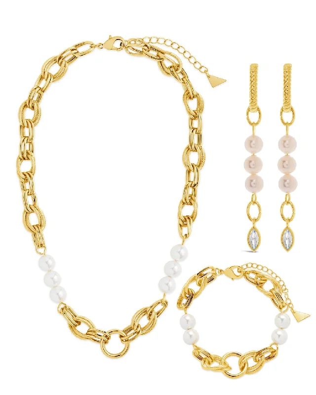 Unmissable Deals On Handmade Jewelry Collections Ivanna Pearl & Chain Matching Set
