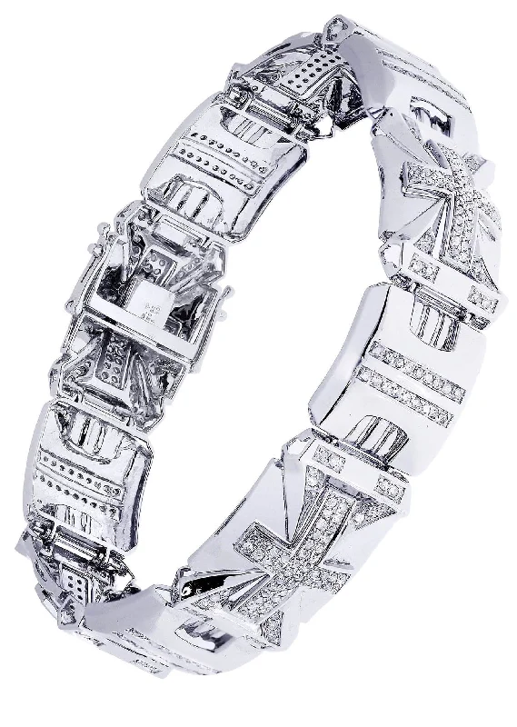 Flash Sale On Exquisite Jewelry – Don't Miss Out Mens Diamond Bracelet White Gold| 2.77 Carats| 34.7 Grams Flash Sale On Exquisite Jewelry – Don't Miss Out Mens Diamond Bracelet White Gold| 2.77 Carats| 34.7 Grams