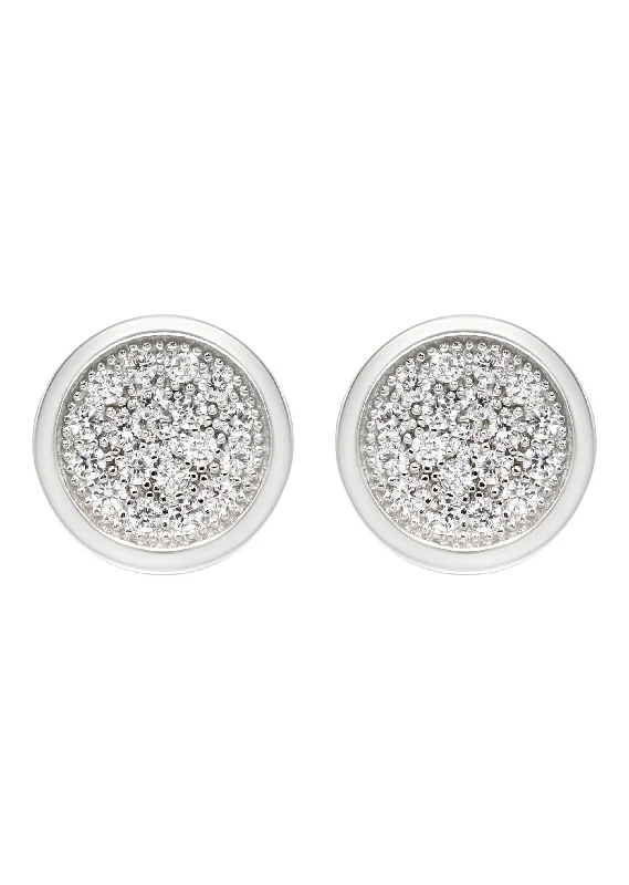 Limited-Stock Jewelry Clearance – Grab Your Favorites Now Silver Micro Pave Clear Circle CZ Stud Earrings | Appx. 3 Grams Limited-Stock Jewelry Clearance – Grab Your Favorites Now Silver Micro Pave Clear Circle CZ Stud Earrings | Appx. 3 Grams