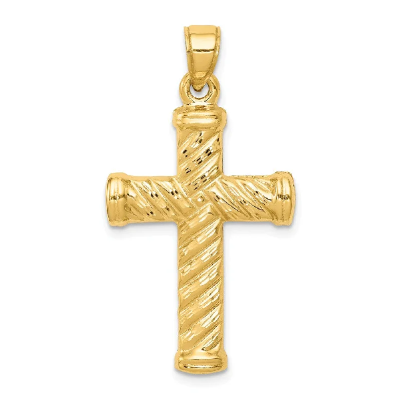 Special Jewelry Deals – Upgrade Your Collection 14k Yellow Gold Polished Reversible Rope Cross Pendant