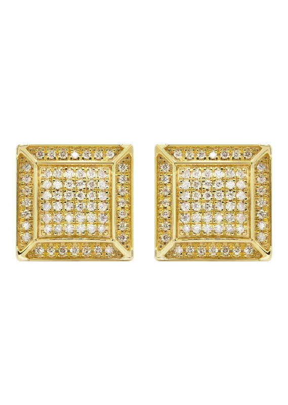 The Jewelry Sale You've Been Waiting For Is Here 14K Yellow Gold Diamond Earrings For Men | 0.35 Carats | 3.62 Grams