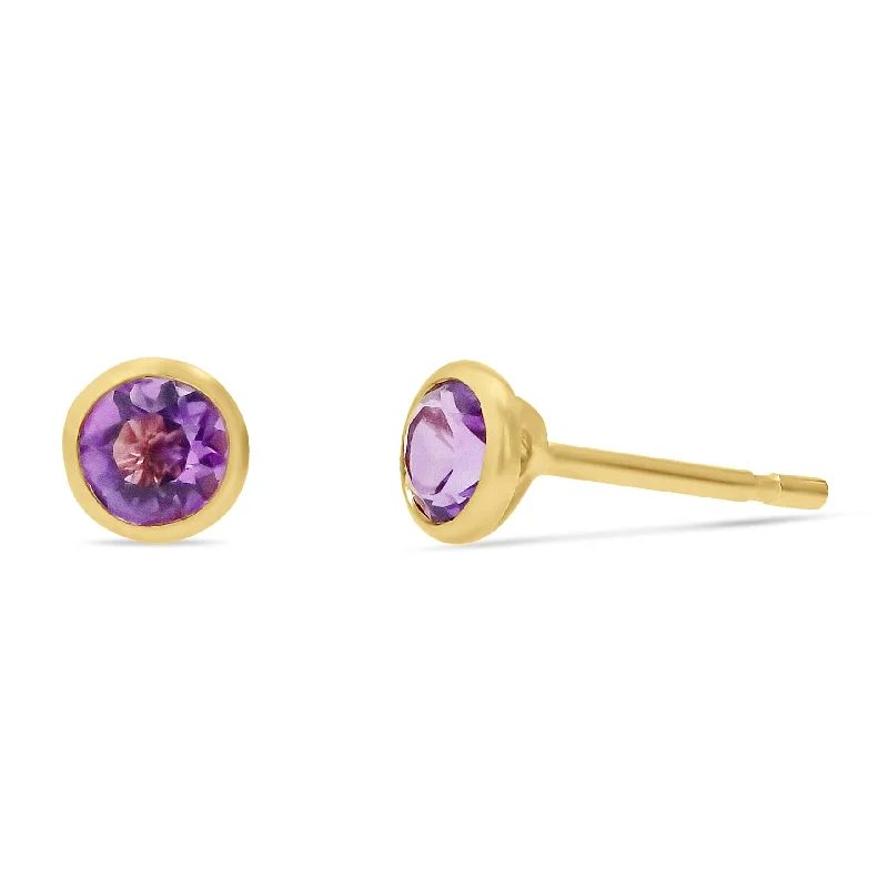 Personalized Jewelry Sale – Unique Pieces At Great Prices Kimberly Collins Yellow Gold Satin Bezel Gemstone Studs